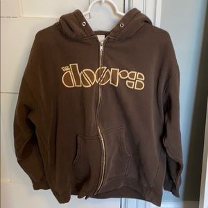 vintage the doors zip up hoodie